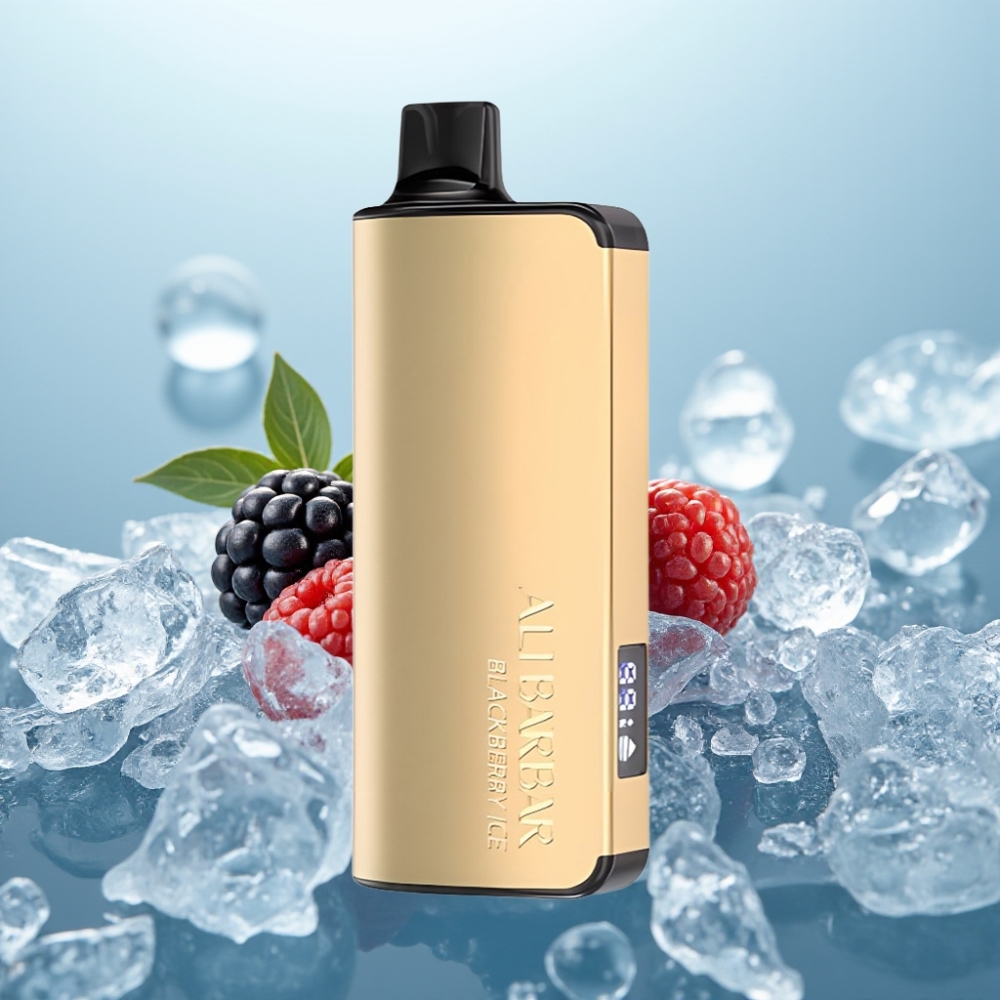 Alibarbar Ingot 9000 Puffs Vienreizlietojamais Vape Melnā Oga Ledus 22ml