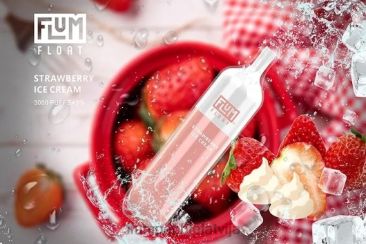 FLUM FLOAT 3000 uzpūtienu Flum Pebble Flavors zemeņu saldējums B2H2T74