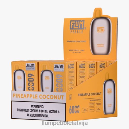 FLUM PEBBLES 6000 uzpūtienu 10 iepakojumi Flum Pebble Best Flavor ananāsu kokosrieksts B2H2T66