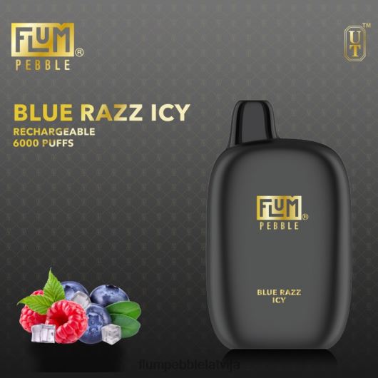 FLUM PEBBLES 6000 uzpūtienu Flum Pebble Flavors zils razz ledains B2H2T14