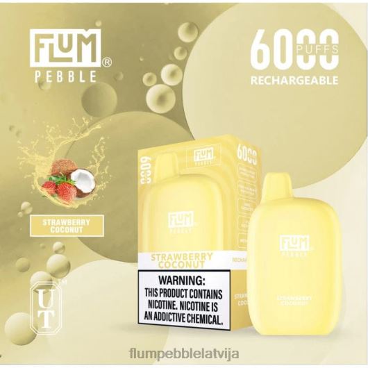 FLUM PEBBLES 6000 uzpūtienu Flum Pebble Riga zemeņu kokosrieksts B2H2T72