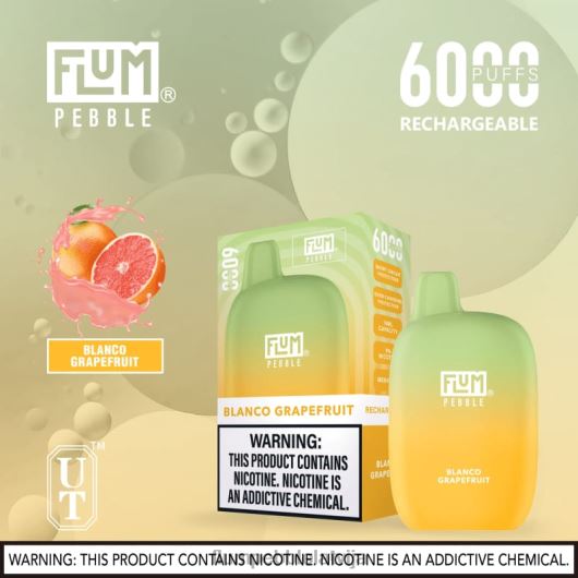 FLUM PEBBLES 6000 uzpūtienu Flum Pebble Vape Ingredients Blanco greipfrūts B2H2T10