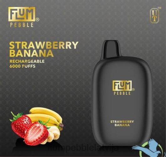 FLUM PEBBLES 6000 uzpūtienu Flum Pebble Vape Ingredients zemeņu banāns B2H2T70