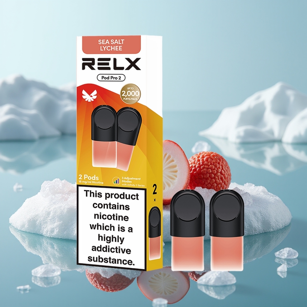 RELX Pod Pro 2 Jūras sāls liči 18 nikotīna 19ml 600 pūšanas
