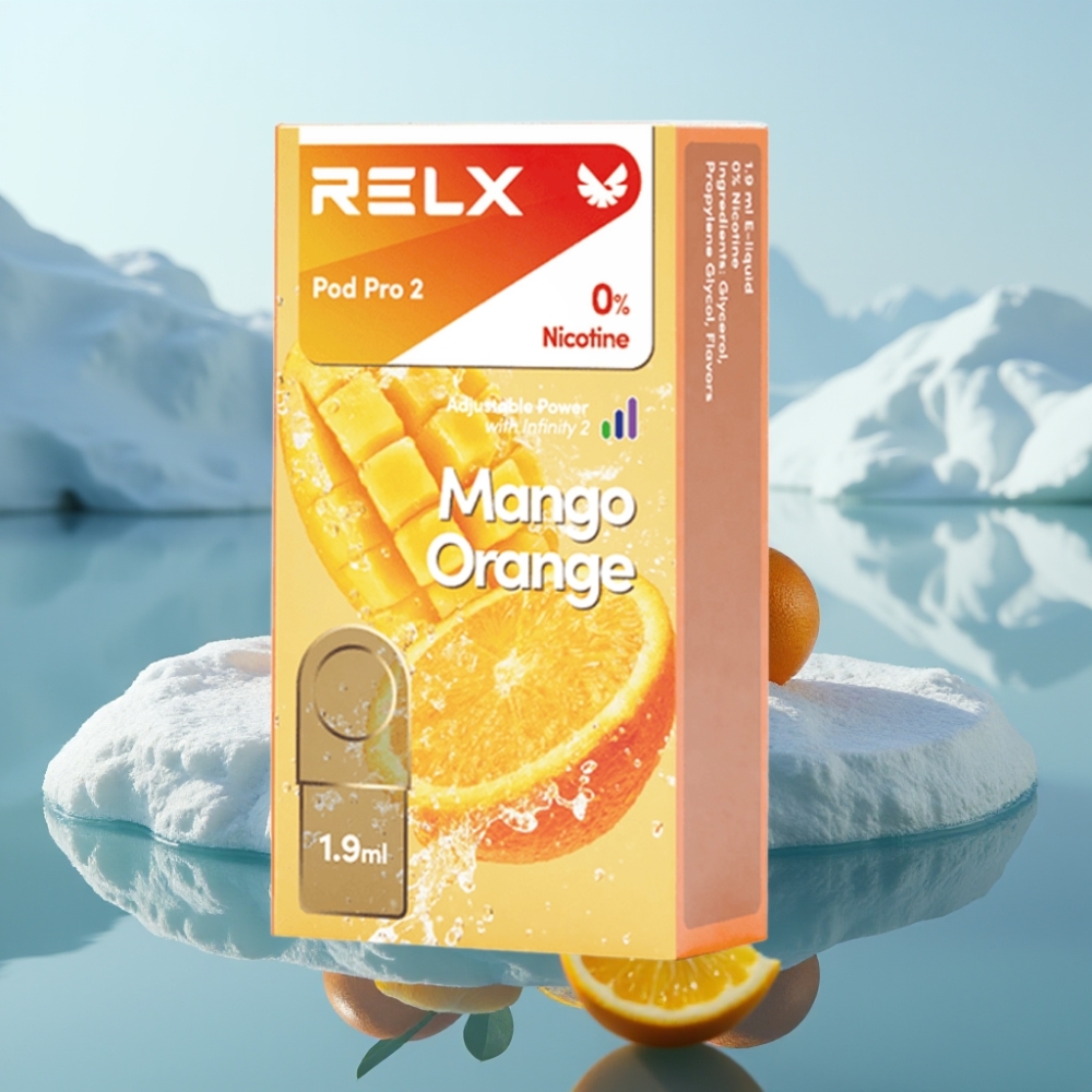 RELX Pod Pro 2 Mango Apelsīns 0 Nikotīna 19ml 600 pūkšķi