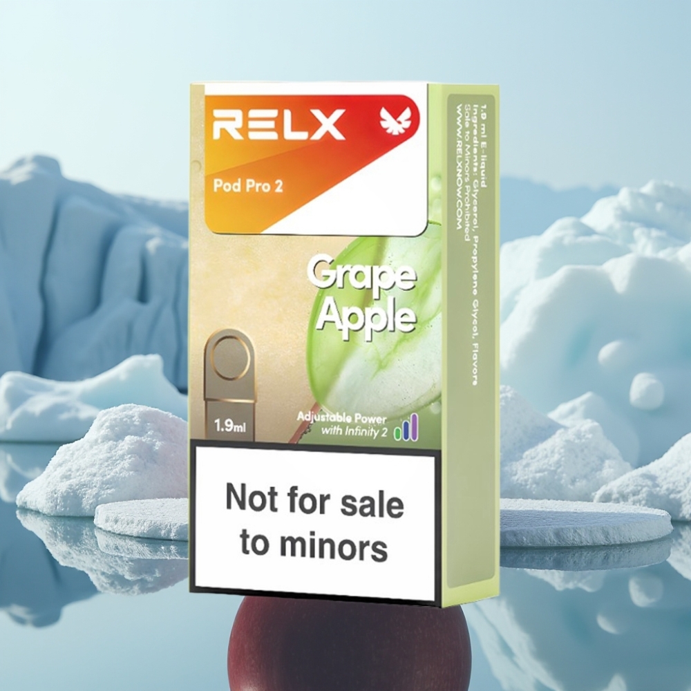 RELX Pod Pro 2 Vape Ierīce Nikotīns 0 Vīnogu Ābols 19ml 600 pūtiens