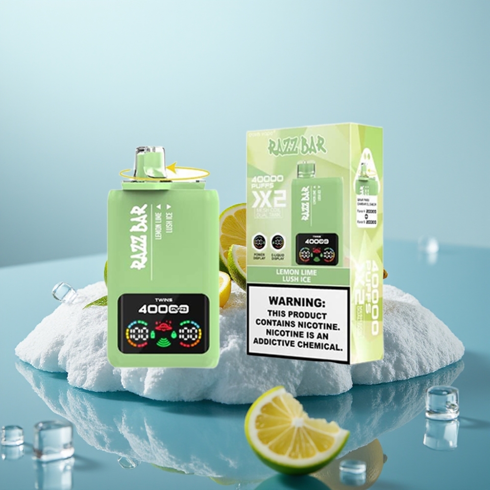 Razz Bar 40000 Puffs Vienreizlietojamais Vape CITRONS  LAIMES  LUSH LEDUS