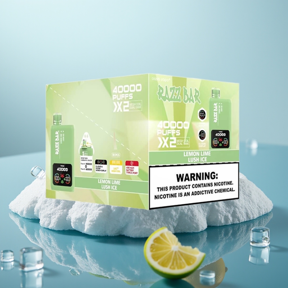 Razz Bar 40000 Puffs Vienreizlietojamais Vape CITRONS  LAIMES  LUSH LEDUS