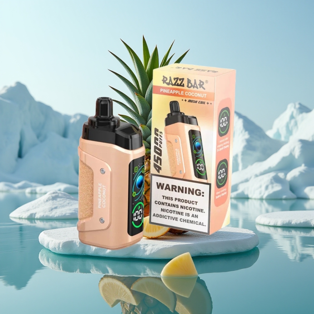Razz Bar 45000 Puffs Vienreizlietojamais Vape Ananāsu Kokosrieksts