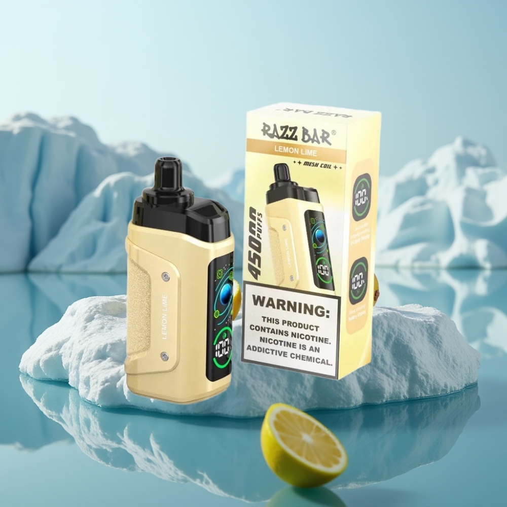Razz Bar 45000 Puffs Vienreizlietojamais Vape Citrons un Laima