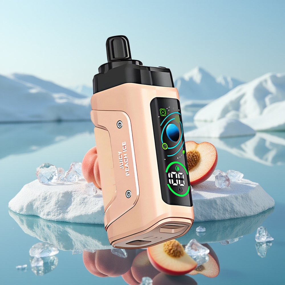 Razz Bar 45000 Puffs Vienreizlietojamais Vape Dzidrs Persiku Ledus ar 10 Ohm Mesh Coil