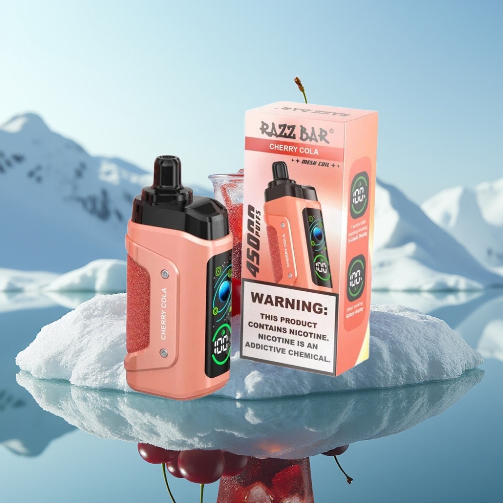 Razz Bar 45000 Puffs Vienreizlietojamais Vape Ķiršu Kola