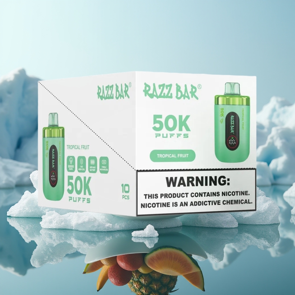 Razz Bar 50K Puffs Vienreizlietojamais Vape Tropiskie Augļi