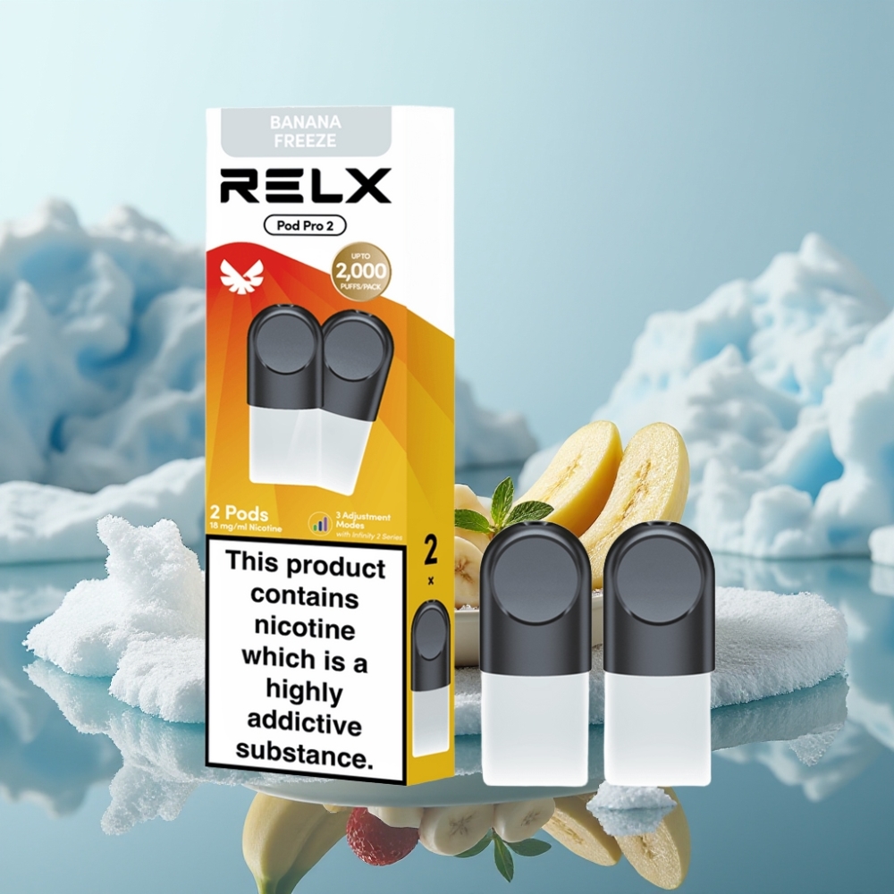 Relx Pod Pro 2 Ierīce ar Nikotīnu 18 Desertu-Banānu Ledusskapja Garšu 19ml 600 Iekšpūtienu
