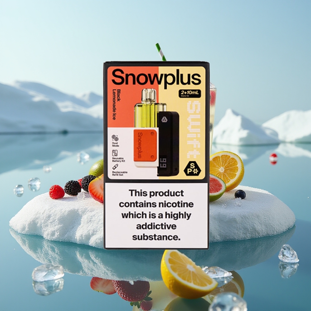 Snowplus Swift 5000 Puffs Prefilled Pod Kit Melnā Limonādes Ledus 1000 mAh 2+10 ml