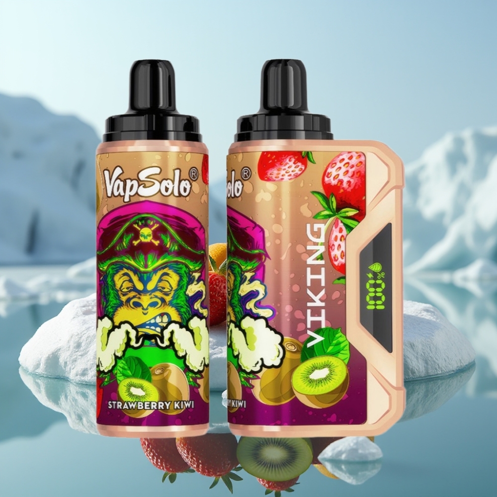 VapSolo VIKING 12000 Puffs Izmetamā Veipa Zemeņu Kivi 22ml