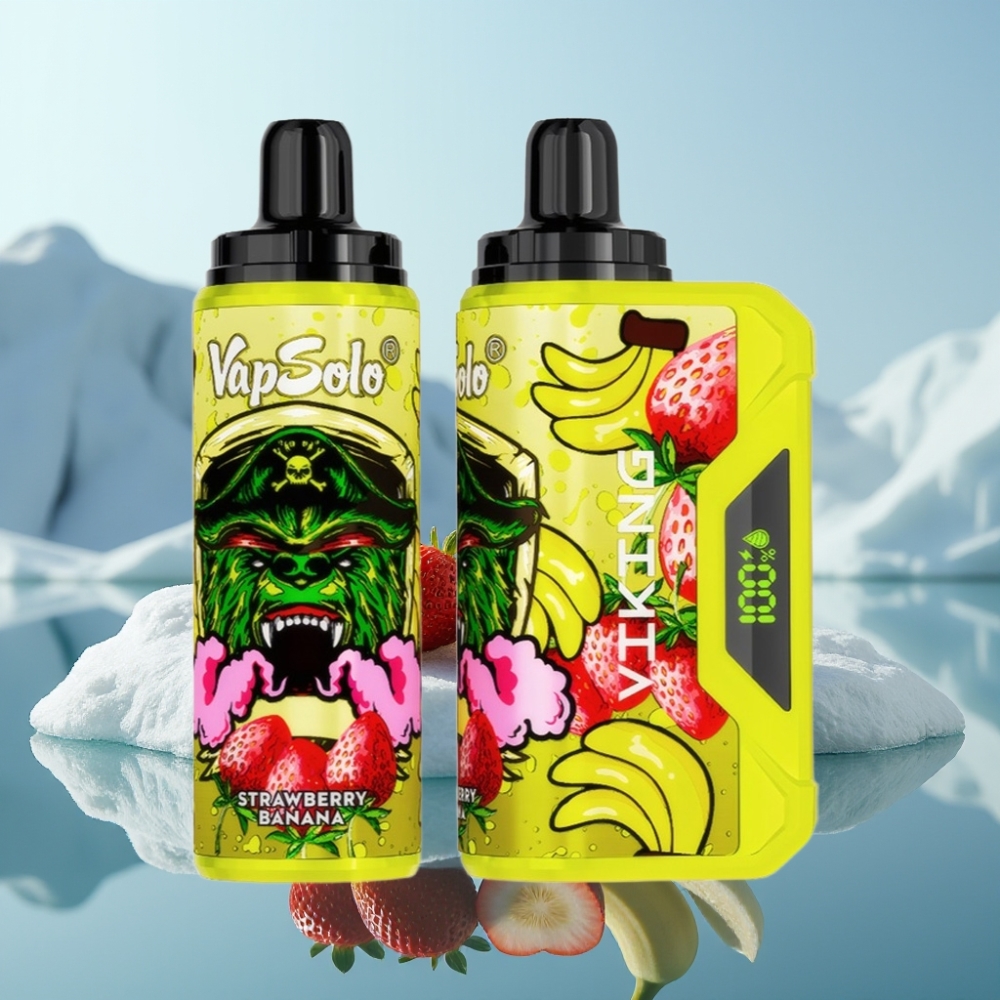 VapSolo VIKING 12000 Puffs Izmēram 22ml Vienreizlietojamais Vape Zemeņu Banānu