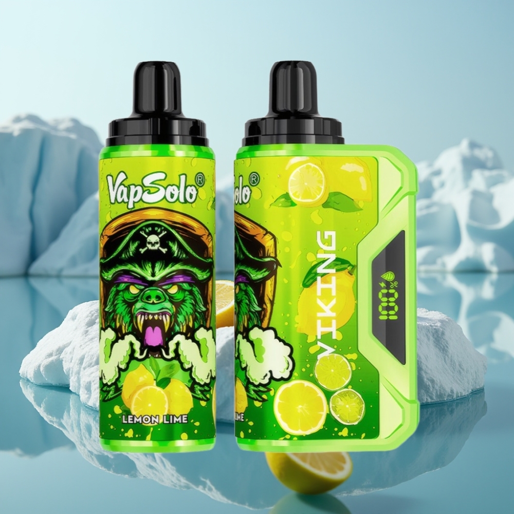 VapSolo VIKING 12000 Pūšu Izmetamā Veipa Citrons Laims 22ml 20mg/ml
