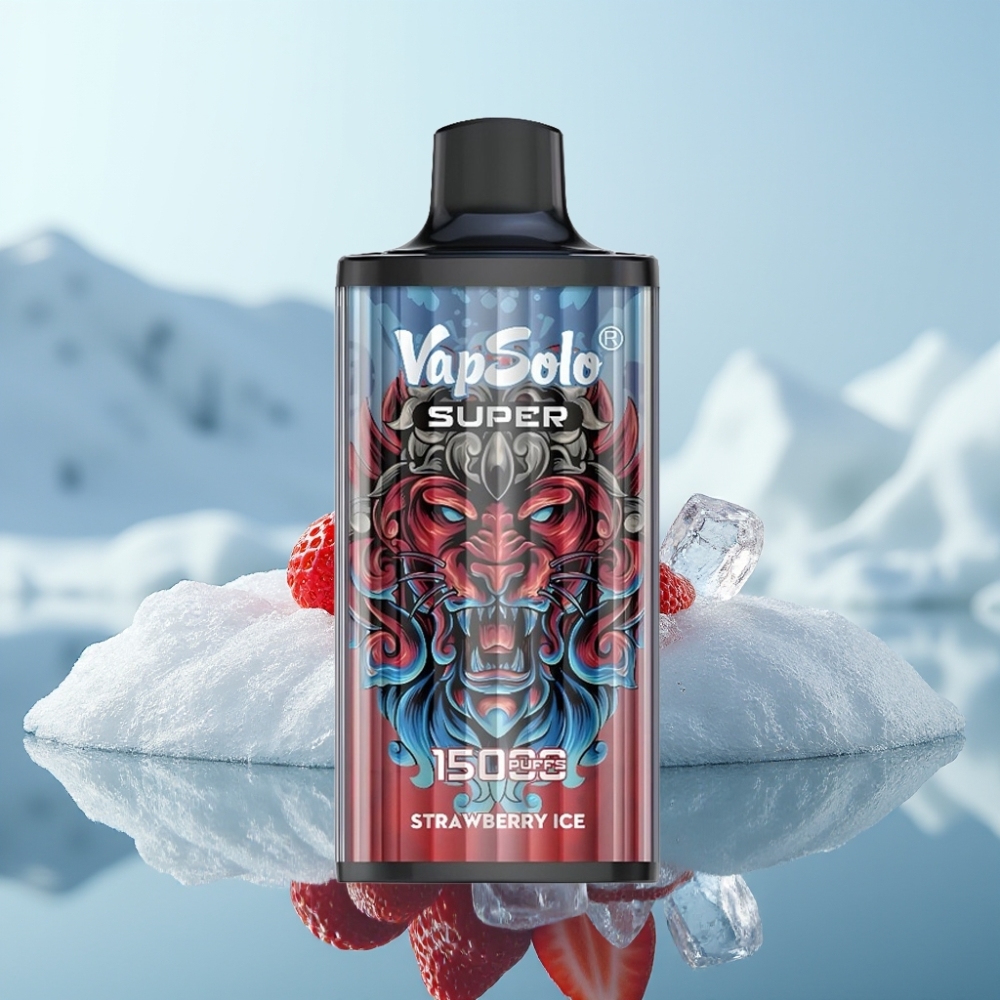 Vapsolo Super 15000 Puffs Izdzeramais Veips Zemenu Ledus 40ml 850mAh