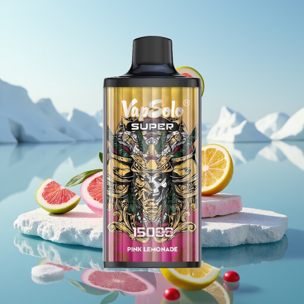 Vapsolo Super 15000 Puffs Izkārtojuma Iekšējā Vape Super Rozā Citronāde 40ml