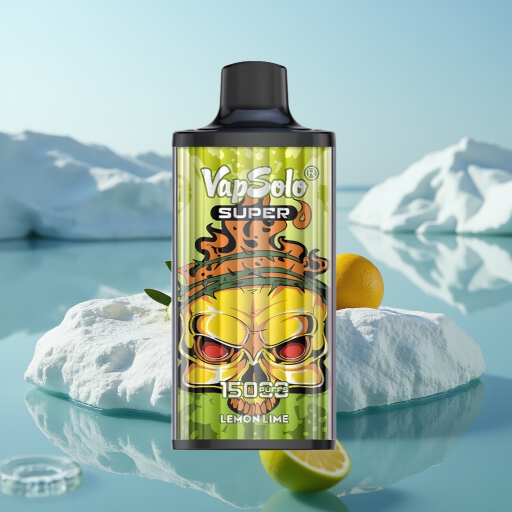 Vapsolo Super 15000 Puffs Izmetamais Veips Lima Citrons un 40ml e-šķidrums