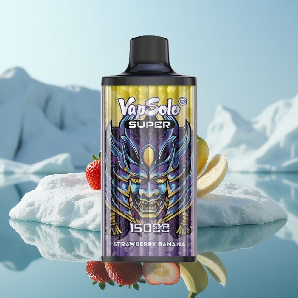 Vapsolo Super 15000 Puffs Izmetamais Veips Zemene Banāns 40ml