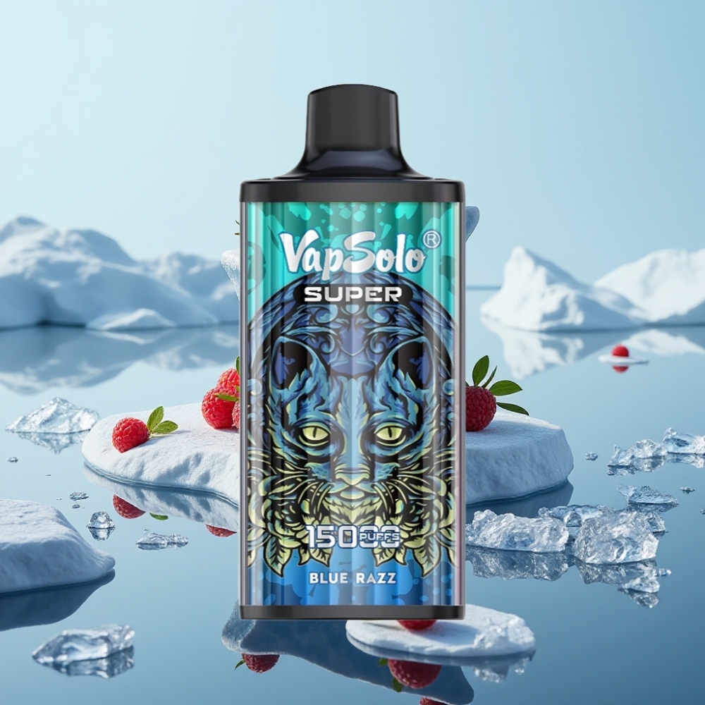 Vapsolo Super 15000 Puffs Izmetamais Veips Zilā Aveņu 40ml 850mAh