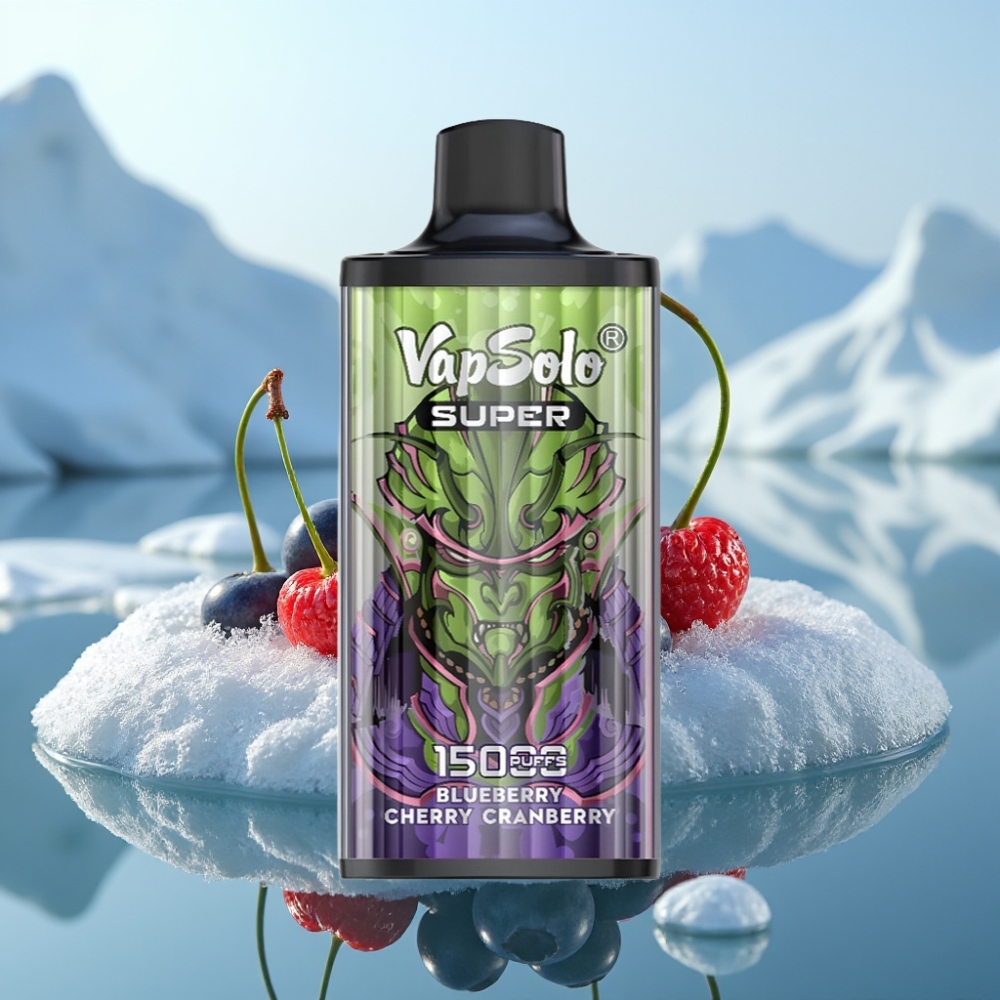 Vapsolo Super 15000 Puffs Vienreizlietojamais Vape Zemenes Ķiršu Dzērvenes 40ml 850mAh