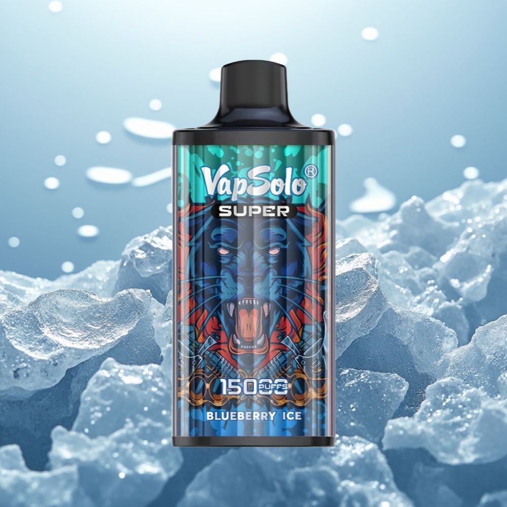 Vapsolo Super 15000 Puffs Vienreizlietojamais Vape Zilā Gaismā (Zemenes Ledus) 40ml 50 mg/ml