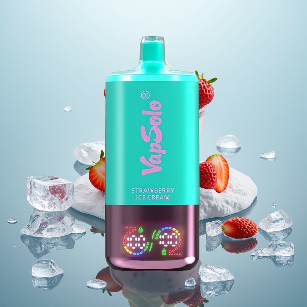 Vapsolo Triple 30000 Puffs Vienreizlietojamais Vape Zemeneņu Saldējums 40ml