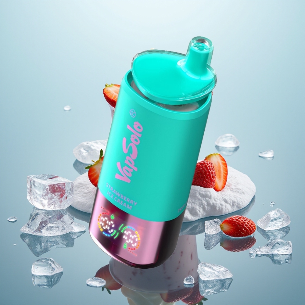 Vapsolo Triple 30000 Puffs Vienreizlietojamais Vape Zemeneņu Saldējums 40ml