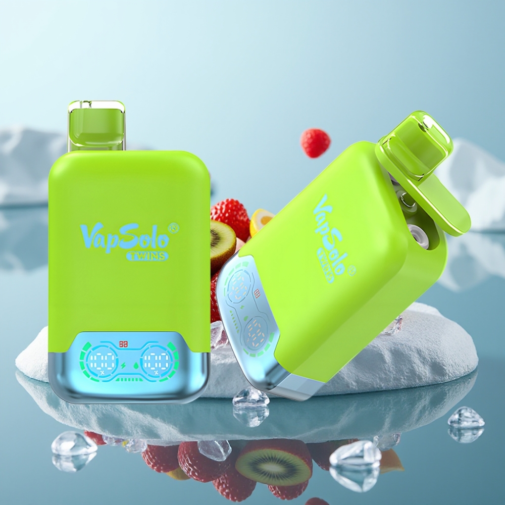 Vapsolo Twins 20000 Puffs Izdzeramais Veips Zemeņu Aveņu  Zemeņu Aveņu Ķiršu Ledus 40ml