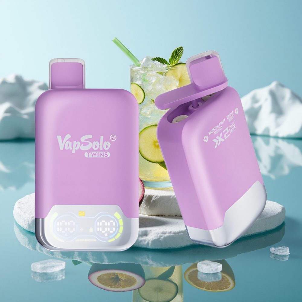 Vapsolo Twins 20000 Puffs Vienreizlietojamais Vape Marakuja Mojito  Trīskāršā Mētra 40ml 20mg/ml