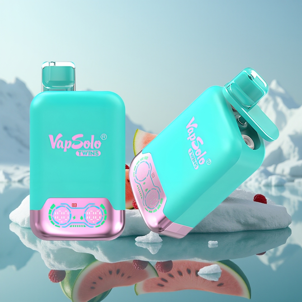 Vapsolo Twins 20000 Puffs Vienreizlietojamais Vape Trīs Meloni  Aveņu Arbūzs 40 ml 20mg/ml