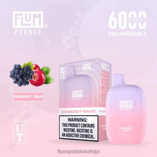 FLUM PEBBLES 6000 uzpūtienu Flum Float Vape Near Me dzērveņu vīnogas B2H2T27