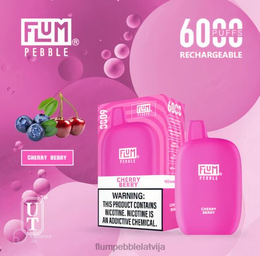 FLUM PEBBLES 6000 uzpūtienu Flum Pebble Vape Ingredients ķiršu ogu B2H2T20